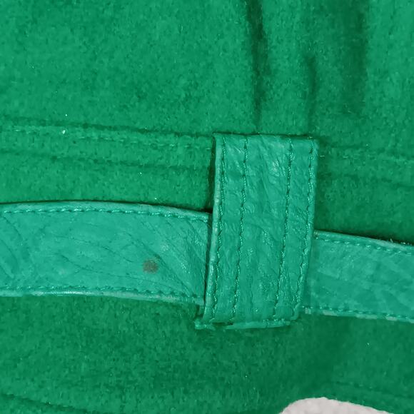 Vintage Winlit Women Jacket Size Medium Green Felt and Leather Panelsd - Picture 15 of 16